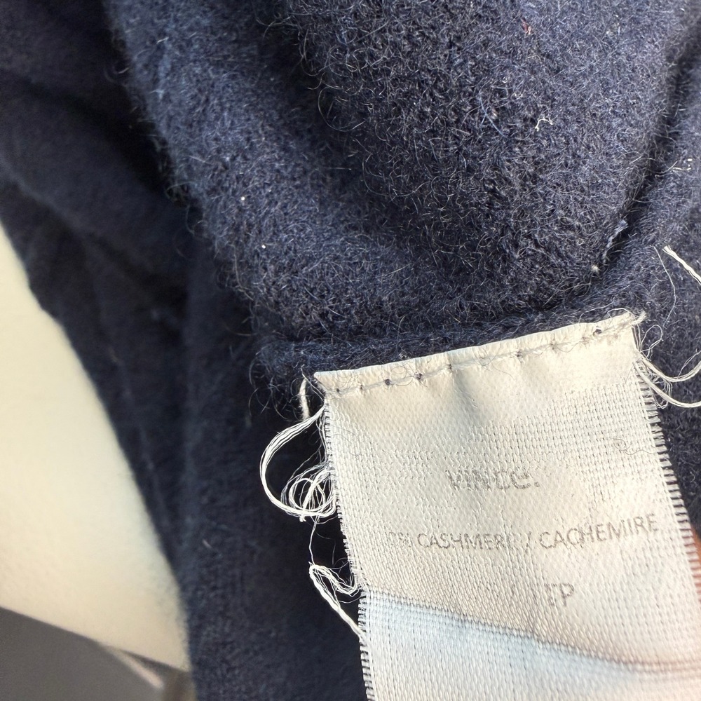 Vince Cashmere Cowl Neck Sweater Womens XXS Navy‎ Blue Minimalist Quiet Luxury - Picture 5 of 6